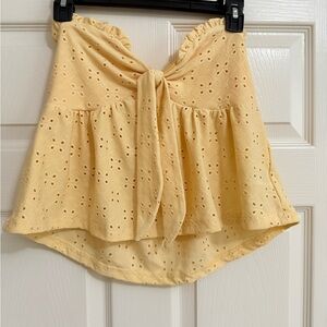 SHEIN Cream Eyelet Off-Shoulder Top